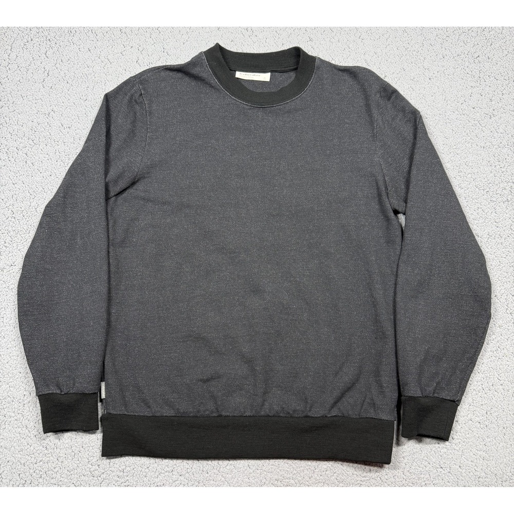 Icebreaker Sweater Mens‎ Small Gray Cotton Wool Crewneck Knit Pullover Stretch